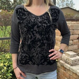 Ann Taylor LOFT Factory 3/4 sleeve velvet top